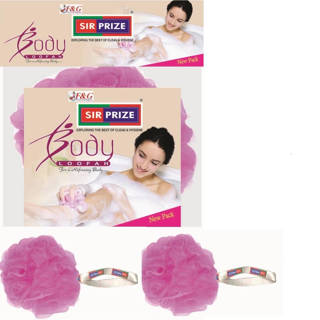Premium Large Bath & Shower Loofah Sponge Scrubber - Exfoliating Body Wash Scrub for Women & Men - Pack of 2 - Perfect for Daily Skincare & Spa Relaxation at Home