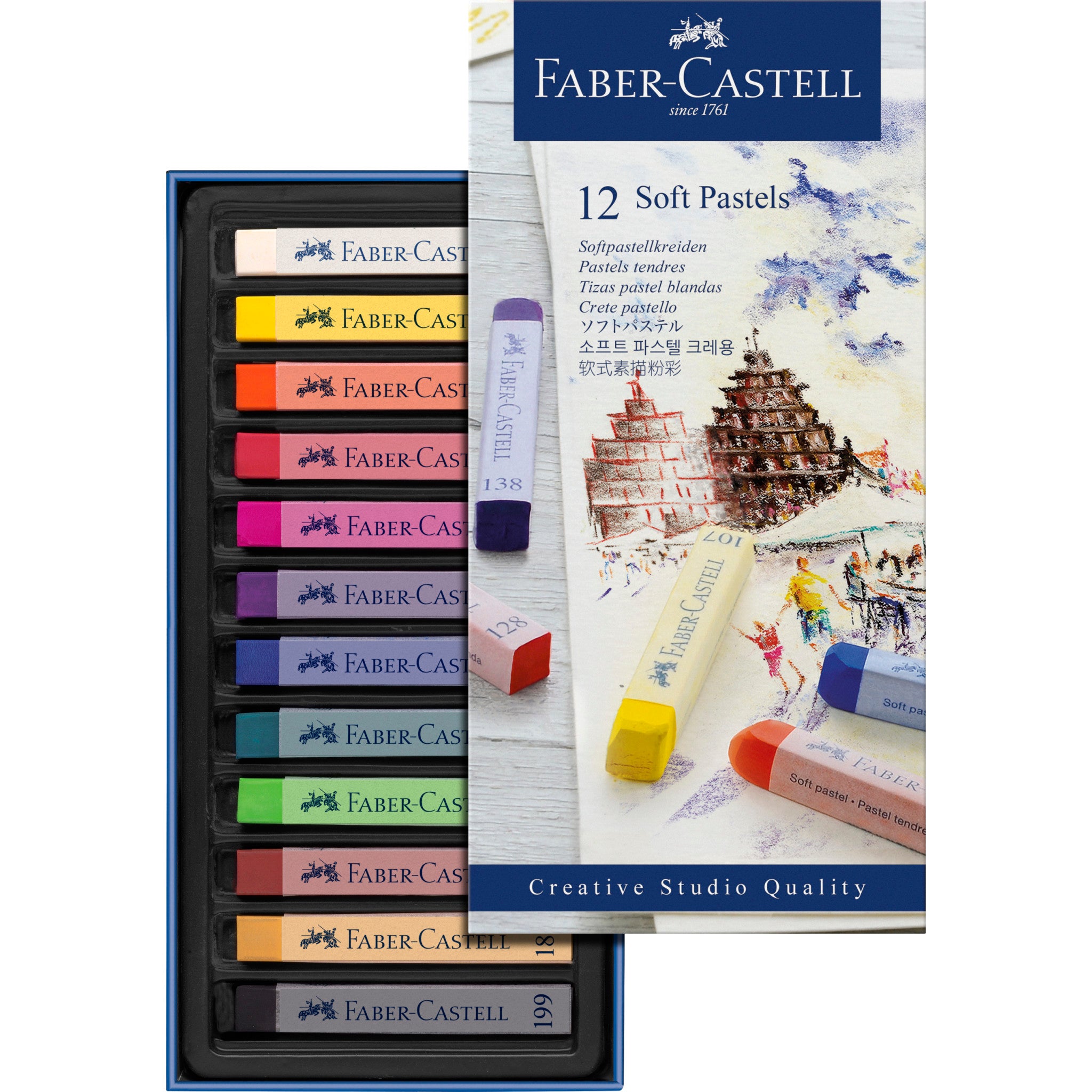 Soft Pastel Full Length Sticks - 12 Vibrant Colors for Artists & Drawing | Perfect for Sketching, Blending & Professional Art Projects