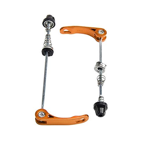 Premium Bicycle Hub Quick Release Skewer Set - 1 Pair Strong & Sturdy MTB Wheel Hub Bolt Axle for Mountain Bikes (Gold) - Perfect for Trail Riding, Commuting & Bike Maintenance