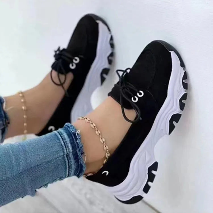 Round Toe Tied Platform Slip On Shoes for Women - Comfortable & Stylish Loafers for Casual Wear, Work, and Everyday Outfits