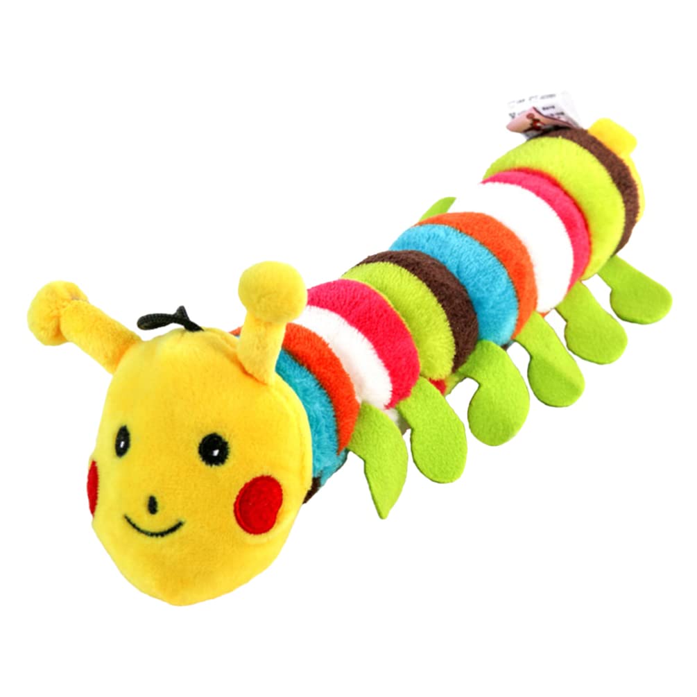 POPETPOP Puppy Teething Toy - Plush Chew Toy for Puppies & Cats - Squeaky Caterpillar for Playtime