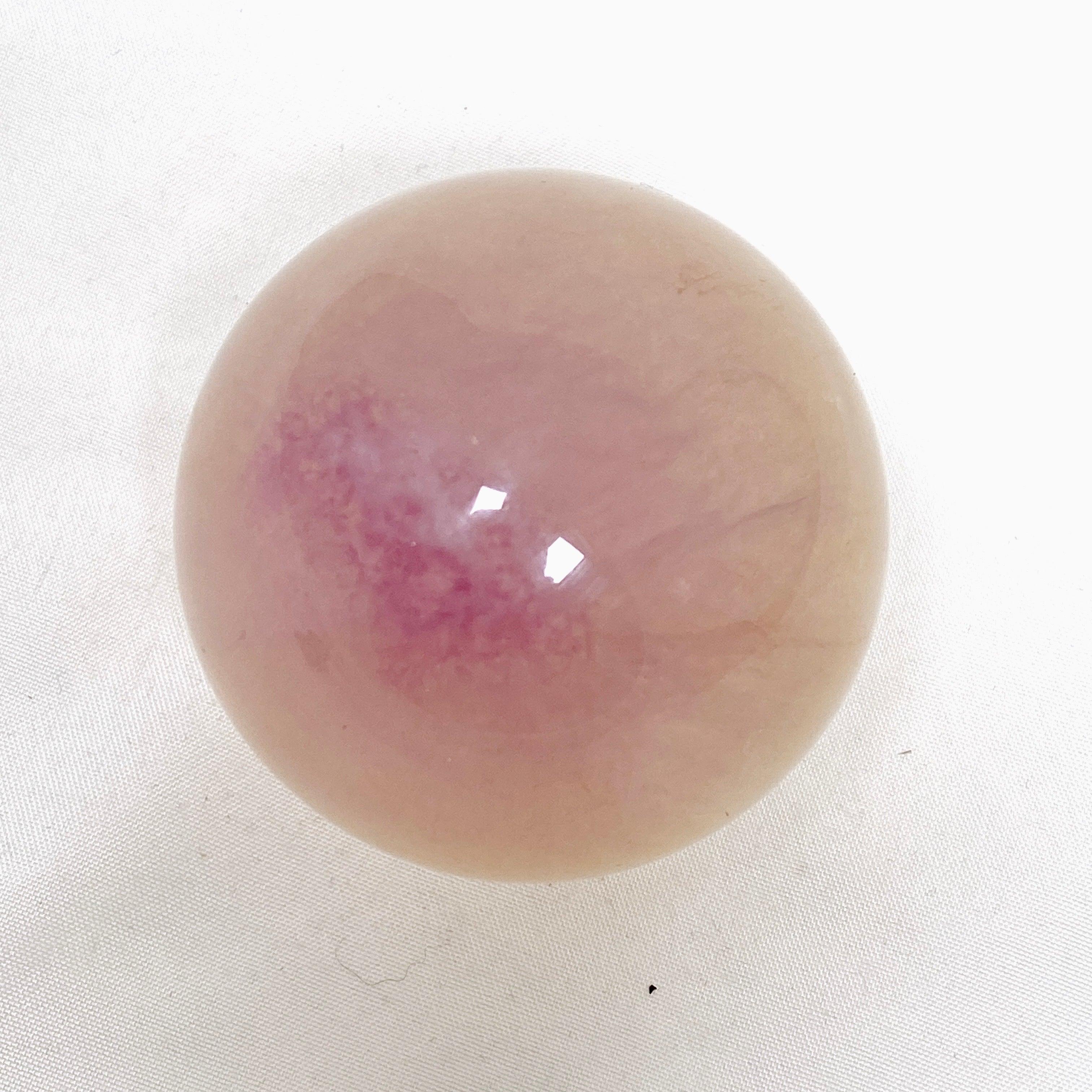 Natural Pink and Yellow Fluorite Crystal Sphere - 12