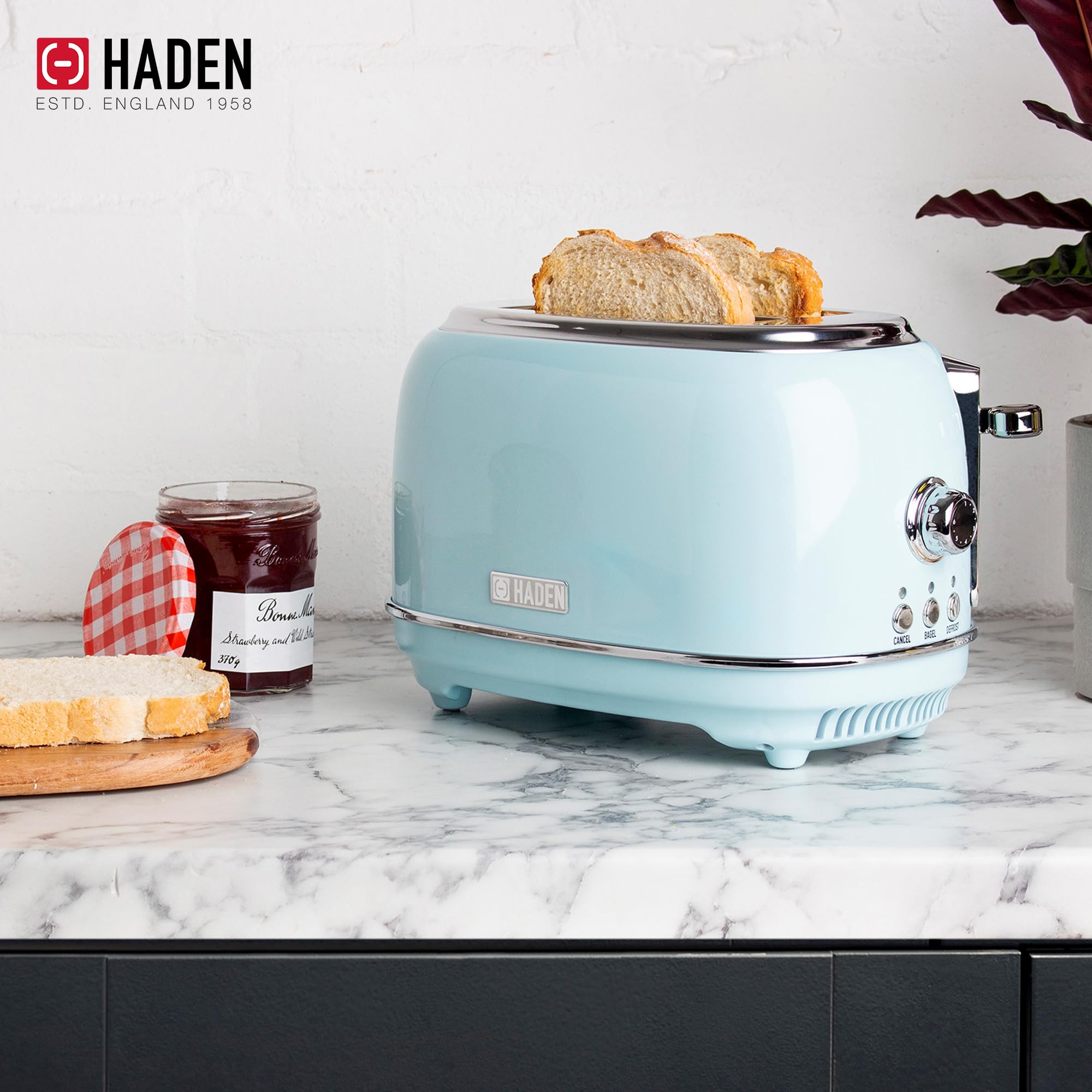 HADEN Heritage 12-Cup Programmable Vintage Coffee Maker & 2-Slice Stainless Steel Toaster Set - Retro Kitchen Appliances for Home, Office, or Cafe - Turquoise