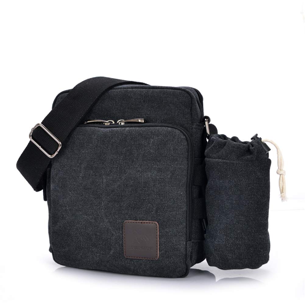 Men's Canvas Crossbody Shoulder Bag - Durable Messenger Bag with Small Pockets for School, Shopping & Travel | Multifunctional Handbag & Tote Purse for Daily Use, Work & Outdoor Activities