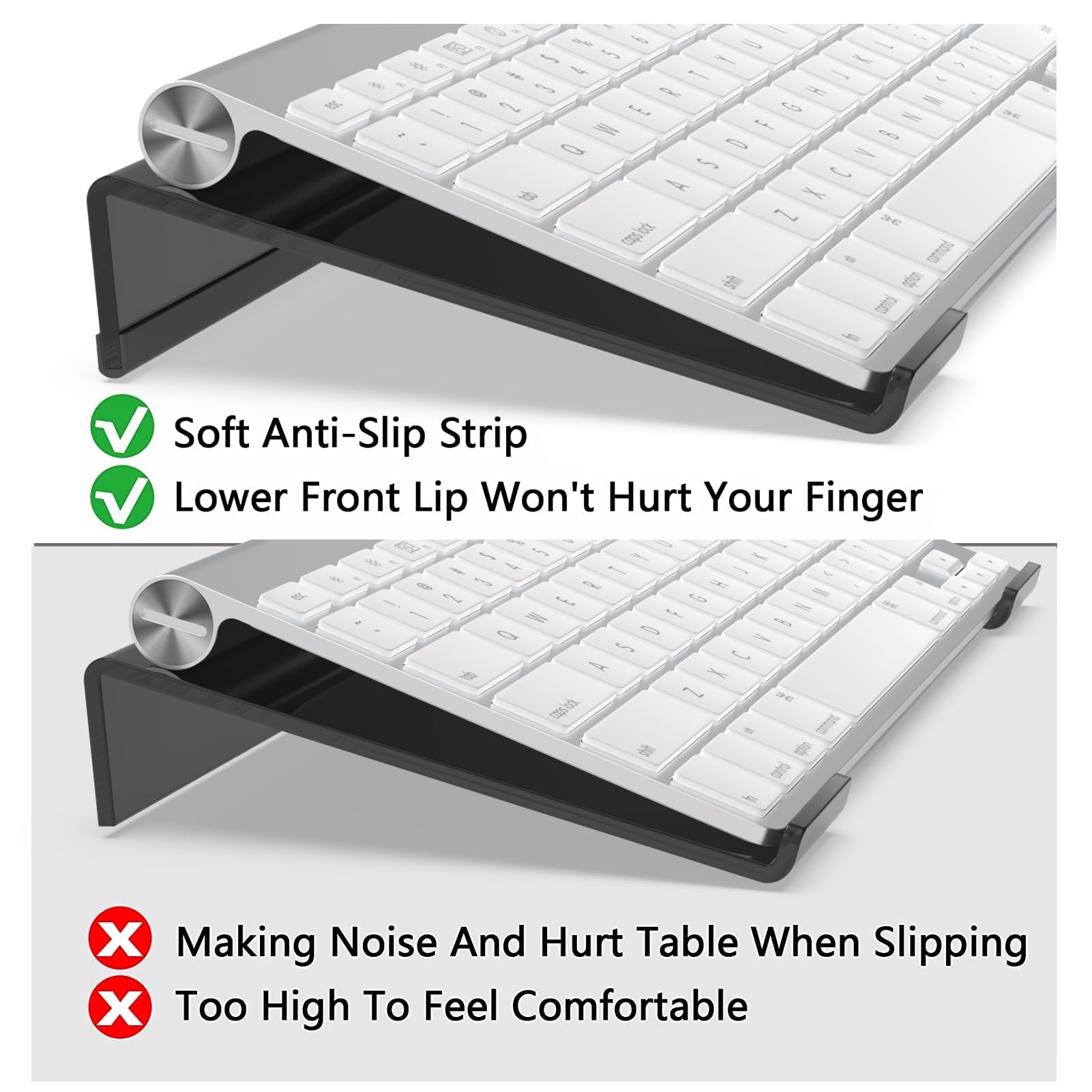 Acrylic Keyboard Stand for Desk - Ergonomic Lift for Office & Gaming