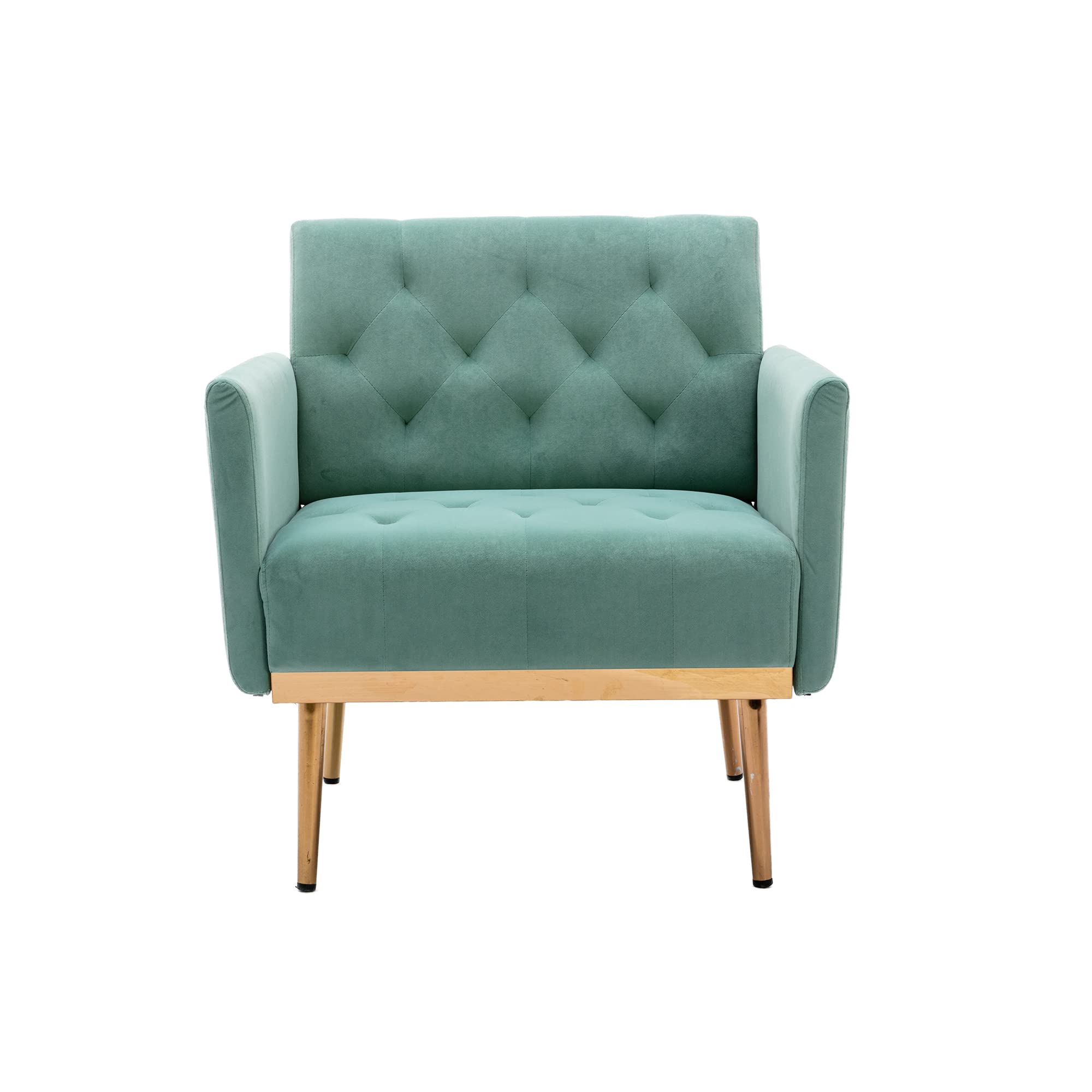 HomVent Modern Accent Arm Chair - Upholstered Barrel Sofa with Gold Metal Legs for Living Room, Bedroom & Home Office - Comfy Single Seater in Mint Green - Perfect for Relaxing, Reading & Enhancing Home Decor