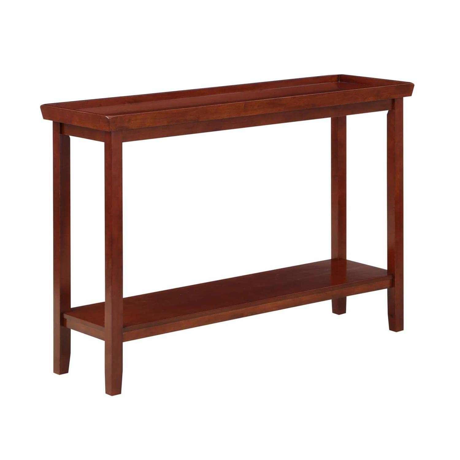 Convenience Concepts Ledgewood Console Table with Shelf - Mahogany Finish Entryway Sofa Table for Hallway, Living Room & Bedroom Decor