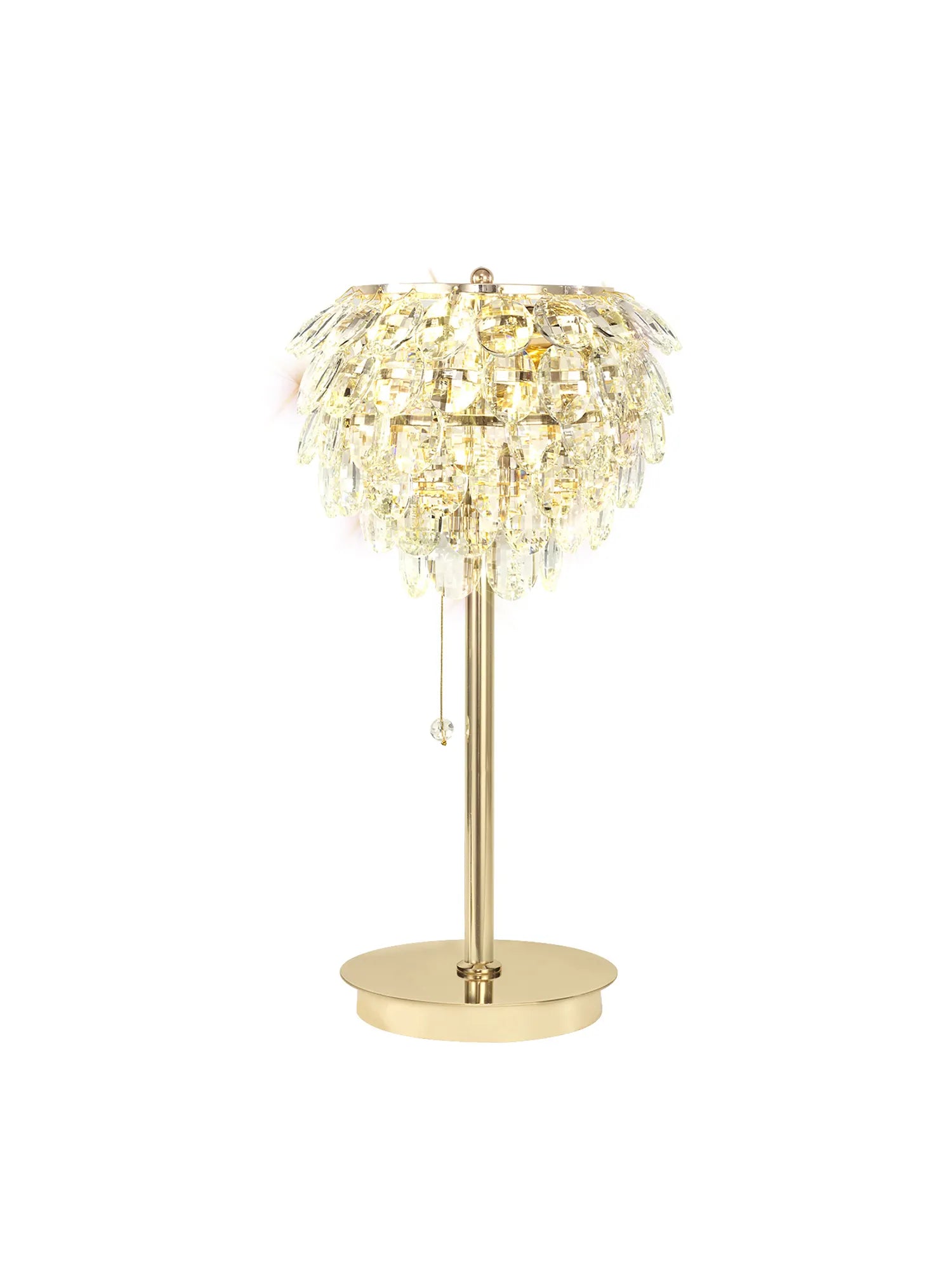 Elegant Consten Crystal Table Lamp with 2 E14 Bulbs - Perfect for Bedroom Nightstand, Living Room Decor, and Office Lighting