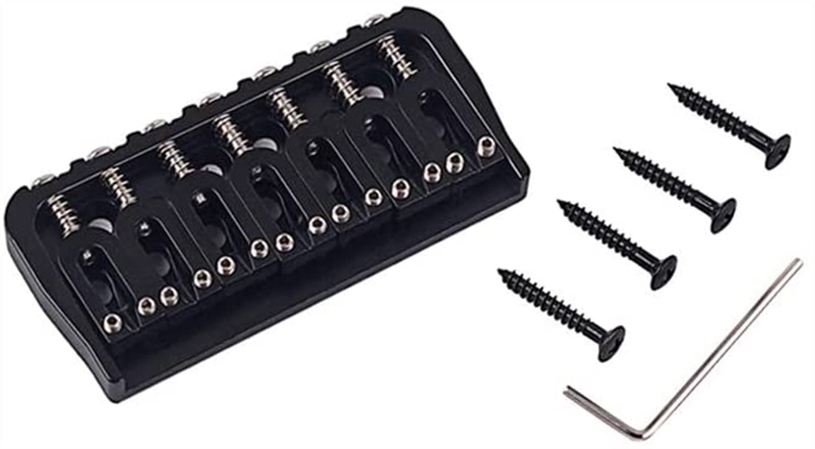 7 String Electric Guitar Bridge - Heavy Duty Metal Hardtail Saddle Replacement Part | Perfect for Guitar Upgrades & Repairs | Ideal for Rock, Metal & Studio Performances