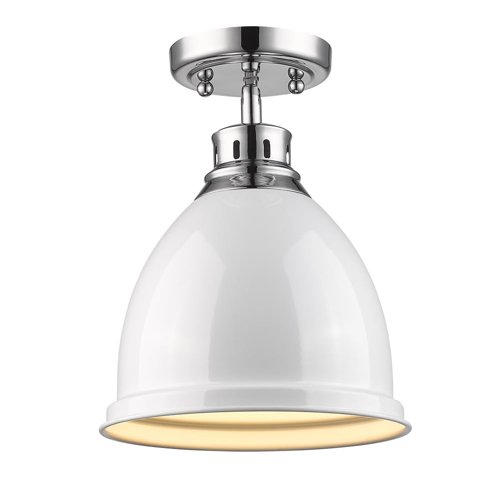Chrome Elm Flush Mount Ceiling Light - Modern & Sleek Design for Living Room, Bedroom, or Hallway Lighting