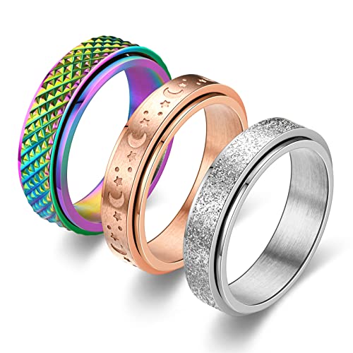 6mm Rainbow-Rose gold-Silver 3pcs