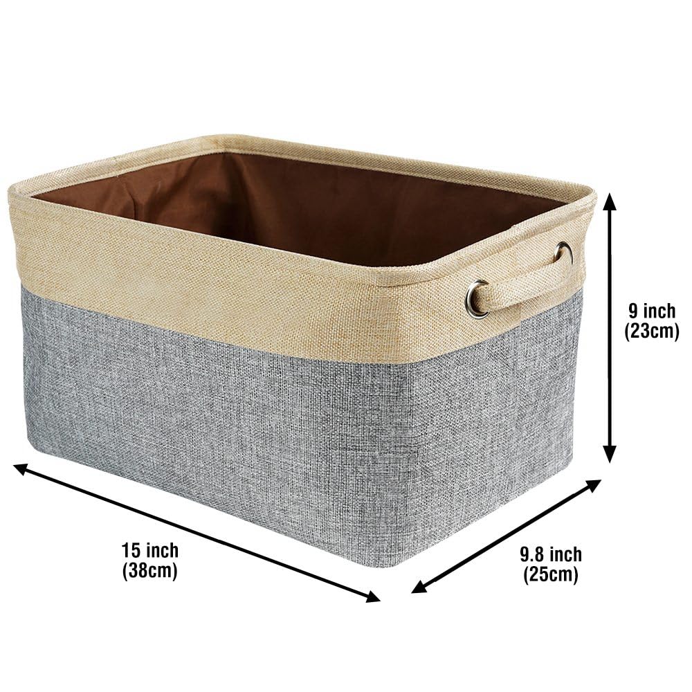 Foldable Storage Basket with Cute French Bulldog Print - Collapsible Fabric Pet Toy Organizer Bin with Handles for Home, Closet & Shelf Organization - Grey & White - Perfect for Pet Lovers' Bedroom & Nursery Storage