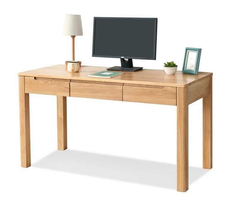 Premium Solid Wood Office Desk - Oak & Beech - Modern Home Office Furniture for Remote Work & Study