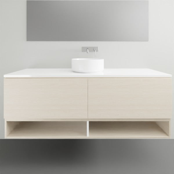 ADP Glacier Lite Shelf Slim Vanity with Solid Surface Top - Modern Bathroom Storage Solution for Small Spaces, Perfect for Makeup Organization and Bathroom Essentials