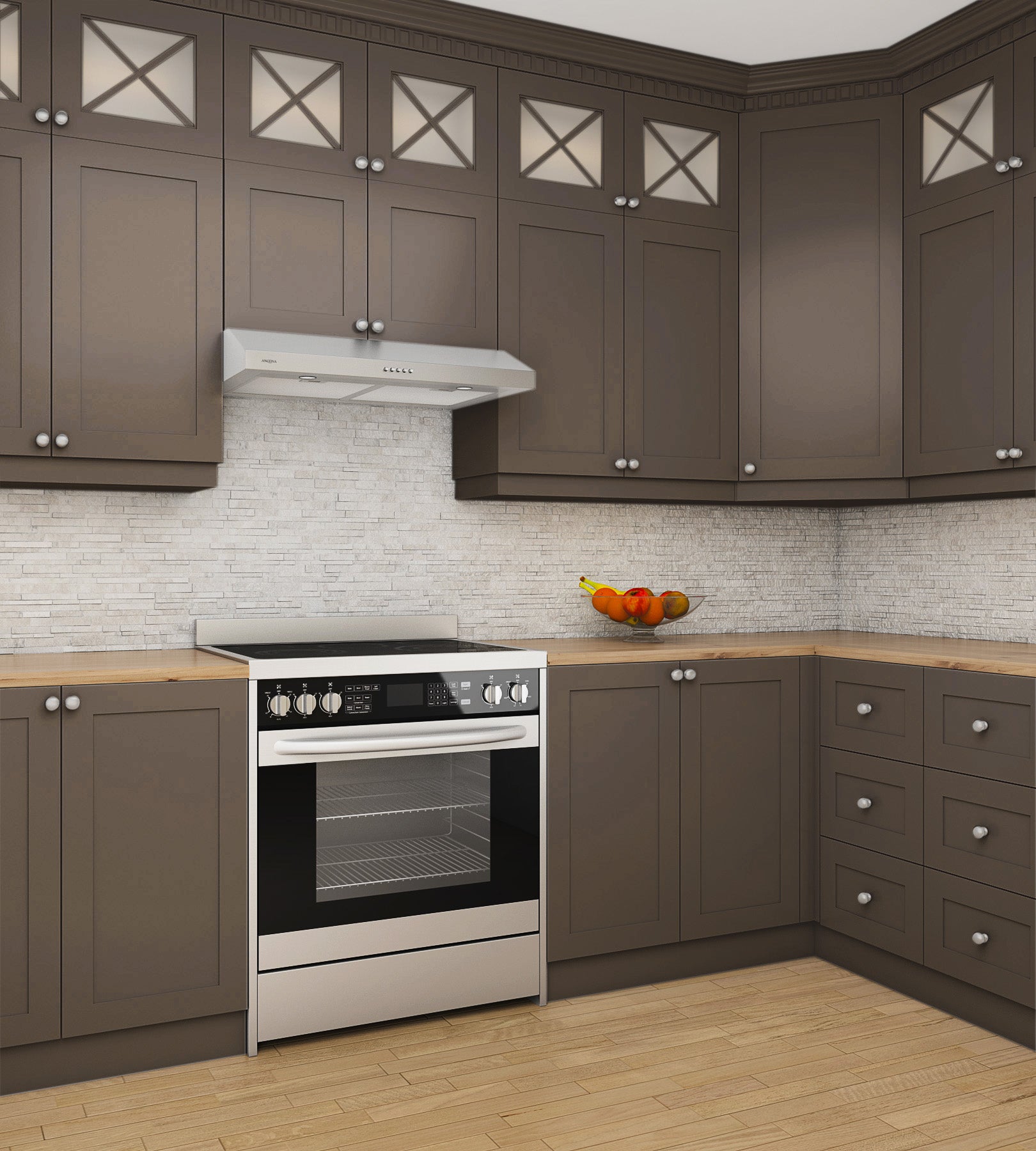 30 Inch Slim Stainless Steel Under Cabinet Range Hood - Non-Vented, Modern Kitchen Exhaust Fan for Small Spaces & Apartments