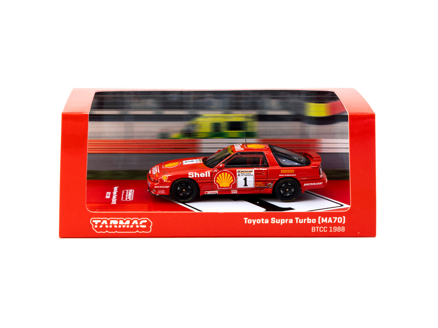 Tarmac Works 1/64 Scale Toyota Supra Turbo MA70 BTCC 1988 Chris Hodgetts #1 Diecast Model Car - Collectible Hobby64 Toy for Racing Fans & Display