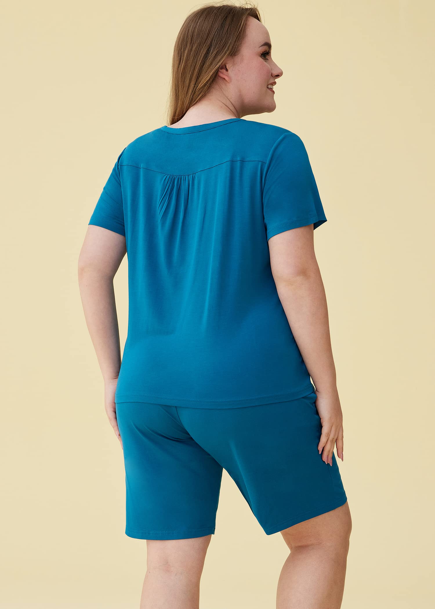 Latuza Women's Viscose Bermuda Shorts Pajama Set - Soft & Breathable Sleepwear for Summer Nights, Lounge Wear for Women, Perfect for Home Relaxation & Vacation Comfort