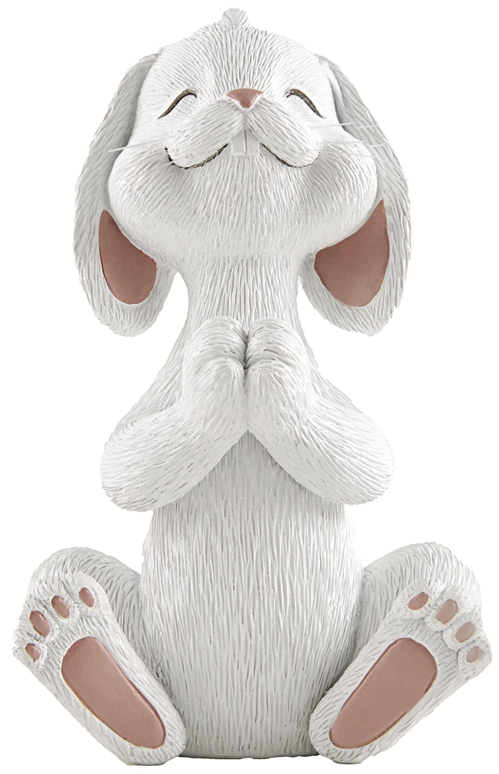 Whimsical White Bunny Rabbit Praying Figurine - Cute Collectible Statue for Bunny Lovers | Happy Bunny Collection | Inspirational Home Decor & Thoughtful Gift for Women | Perfect for Easter Decor, Shelf Display, or Heartwarming Present