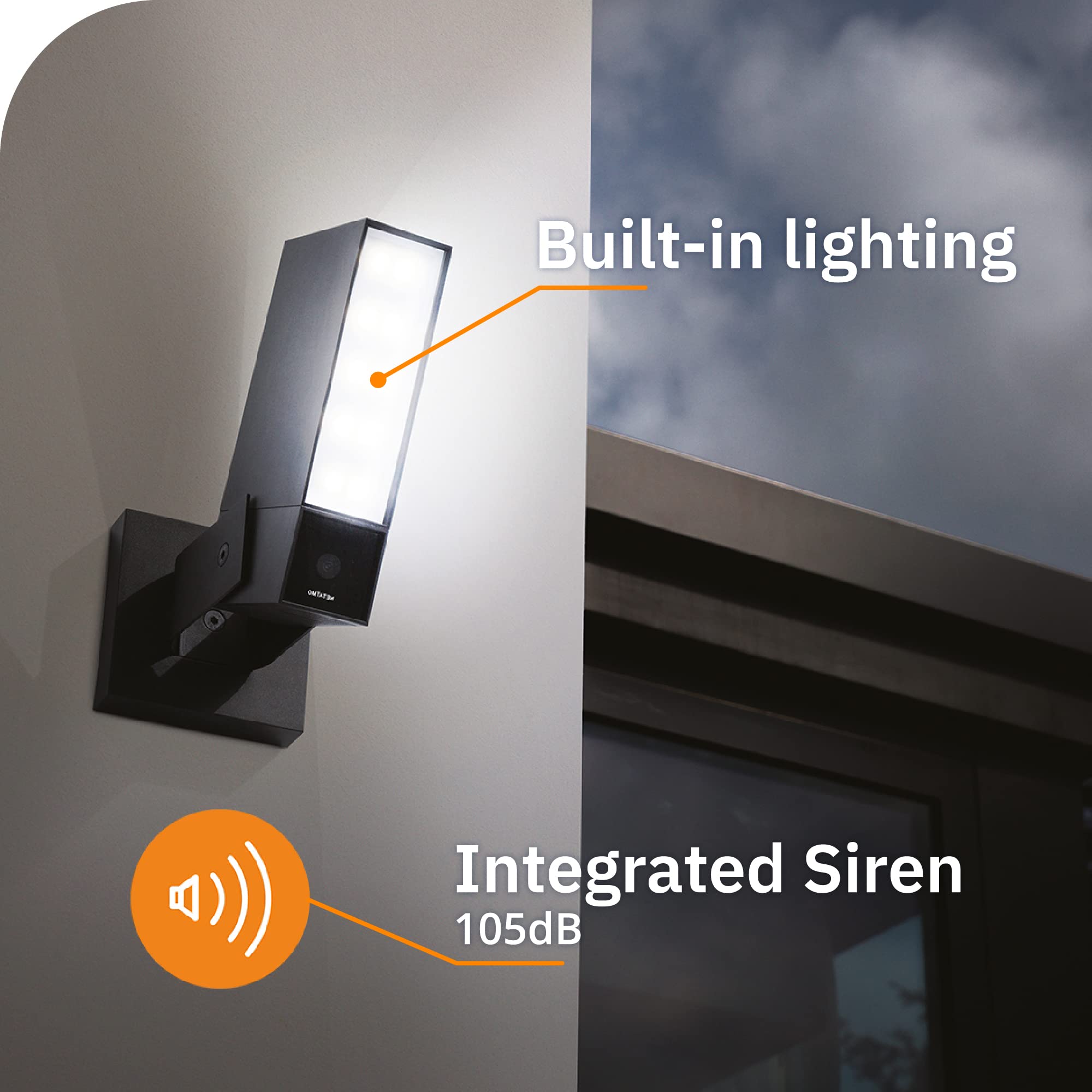 Netatmo Smart Outdoor Security Camera with 105dB Siren, Wi-Fi, Floodlight, Motion Detection & Night Vision - No Monthly Fees - Weatherproof Home Security for Front Door, Backyard & Garage