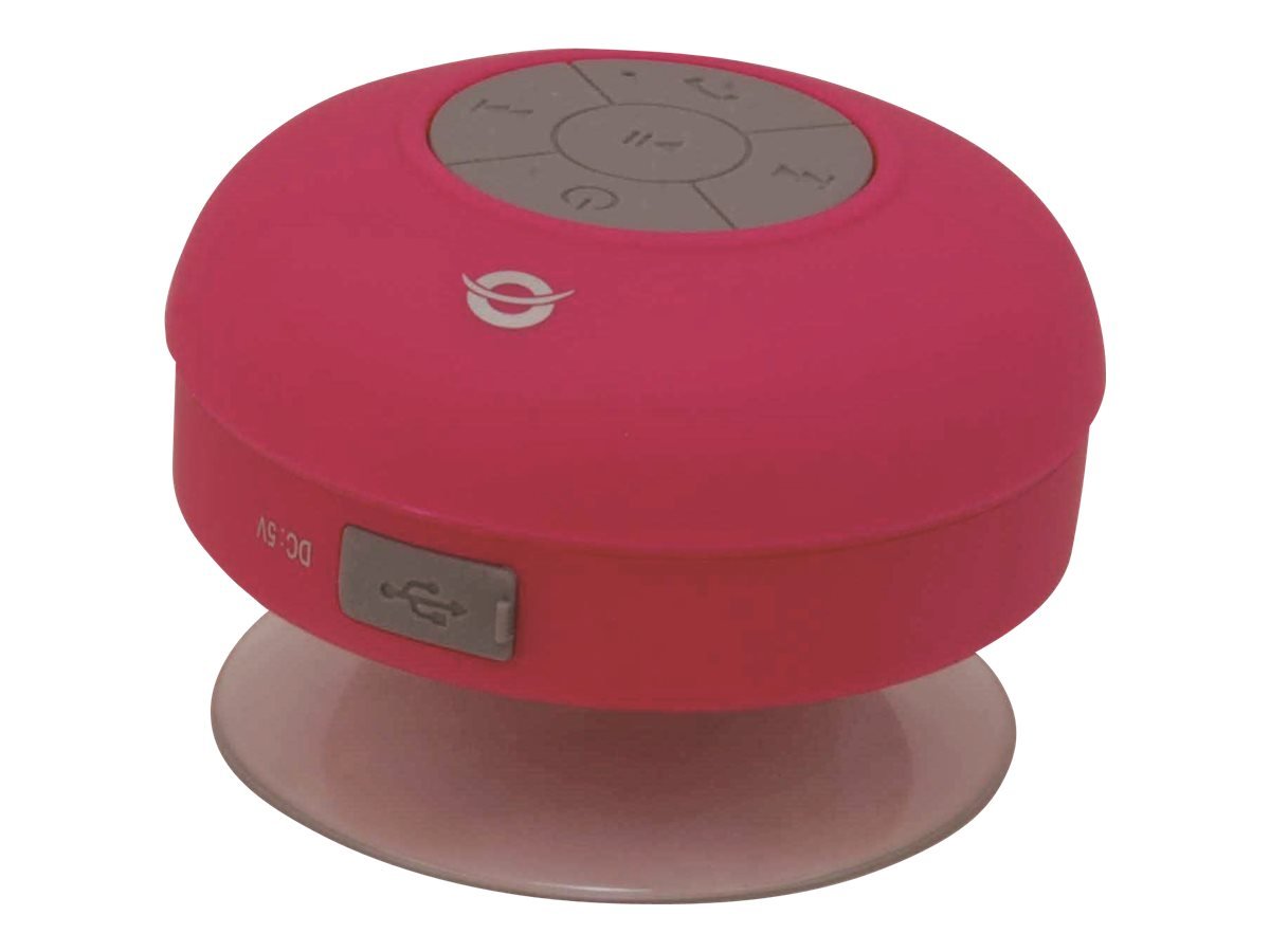 Conceptronic Bluetooth Speaker with Suction Cup - Portable Wireless Speaker, Pink - Perfect for Shower, Pool, Beach & Outdoor Adventures