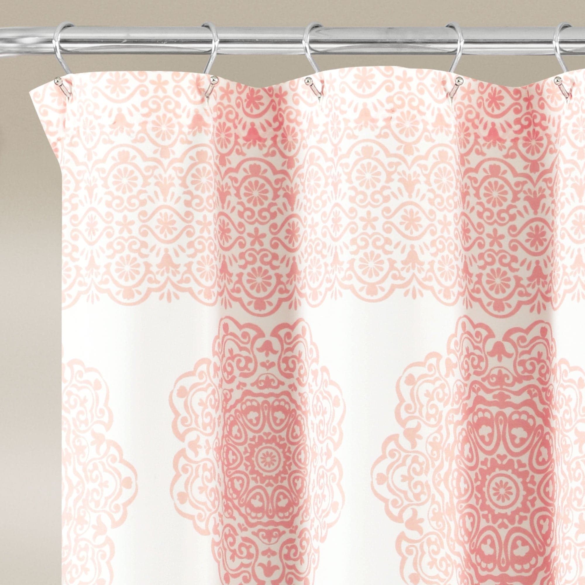 Stripe Medallion Shower Curtain - Waterproof Bathroom Decor with Modern Design for Home & Hotel Use