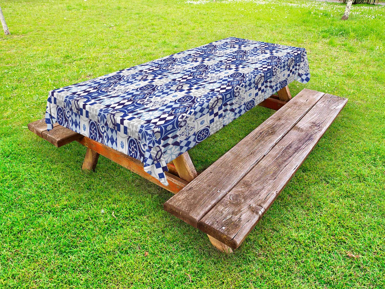 Ambesonne Vintage Patchwork Mosaic Tile Tablecloth - 58
