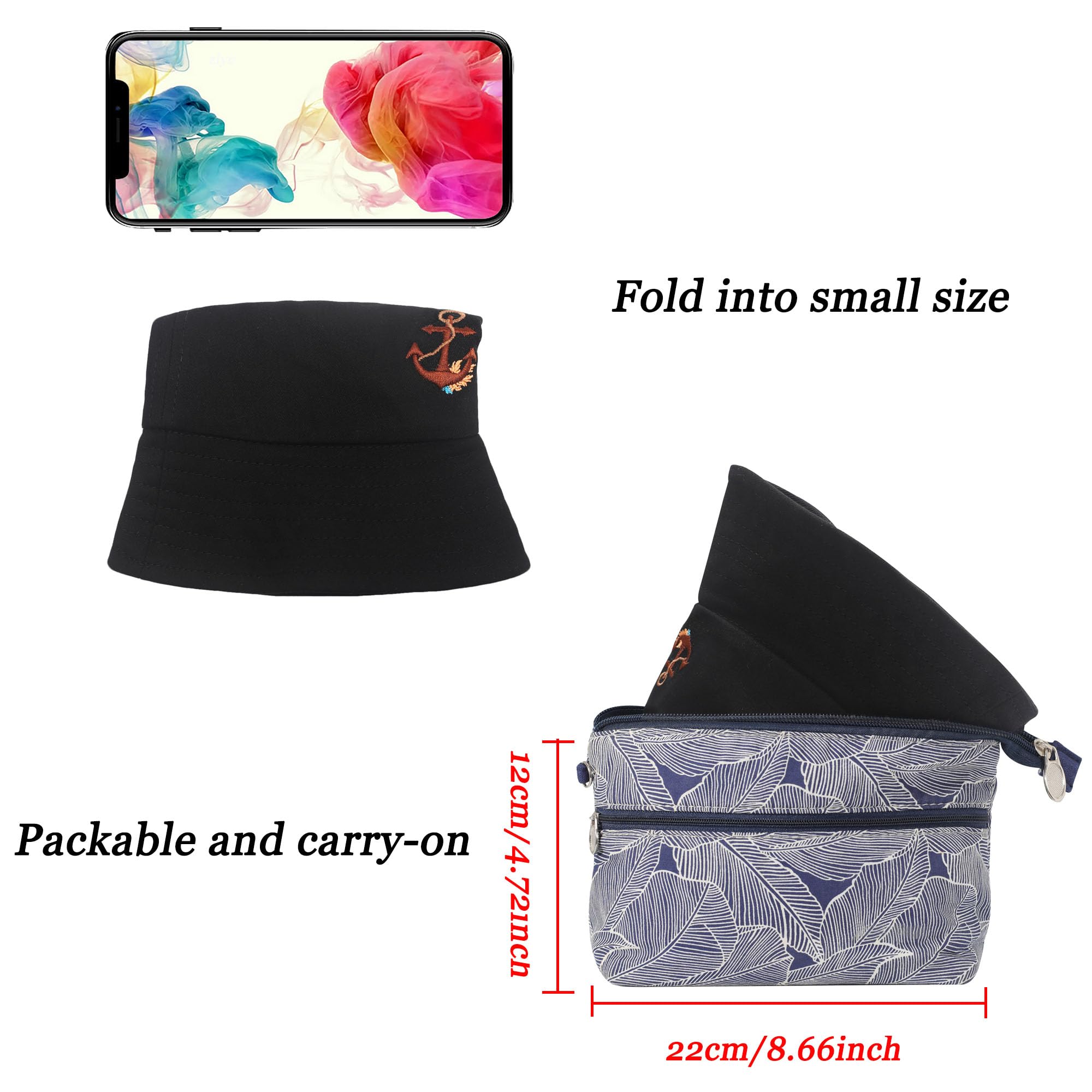 ZLYC Unisex Embroidered Bucket Hat - Summer Fashion Fisherman Cap for Men & Women - Perfect for Beach, Outdoor Activities & Street Style