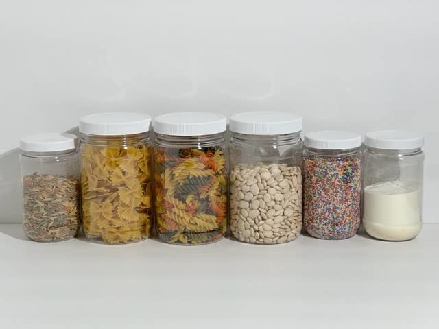 Smart Solutions Clear Plastic Mason Jars (18 oz 12 Pack) - BPA-Free Airtight Food Storage Containers with Screw-On Lids | Reusable & Leakproof | Ideal for Meal Prep, Spices, DIY Crafts, Slime Making & Pantry Organization | Made in USA (White Lids) | Perfect for Home, Kitchen & Office Use