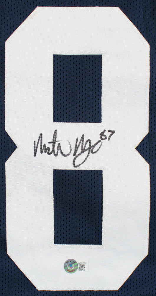 Michael Mayer Autographed Notre Dame Fighting Irish 2021 Shamrock Series Blue Football Jersey - Limited Edition Collectible for Fans & Memorabilia Enthusiasts