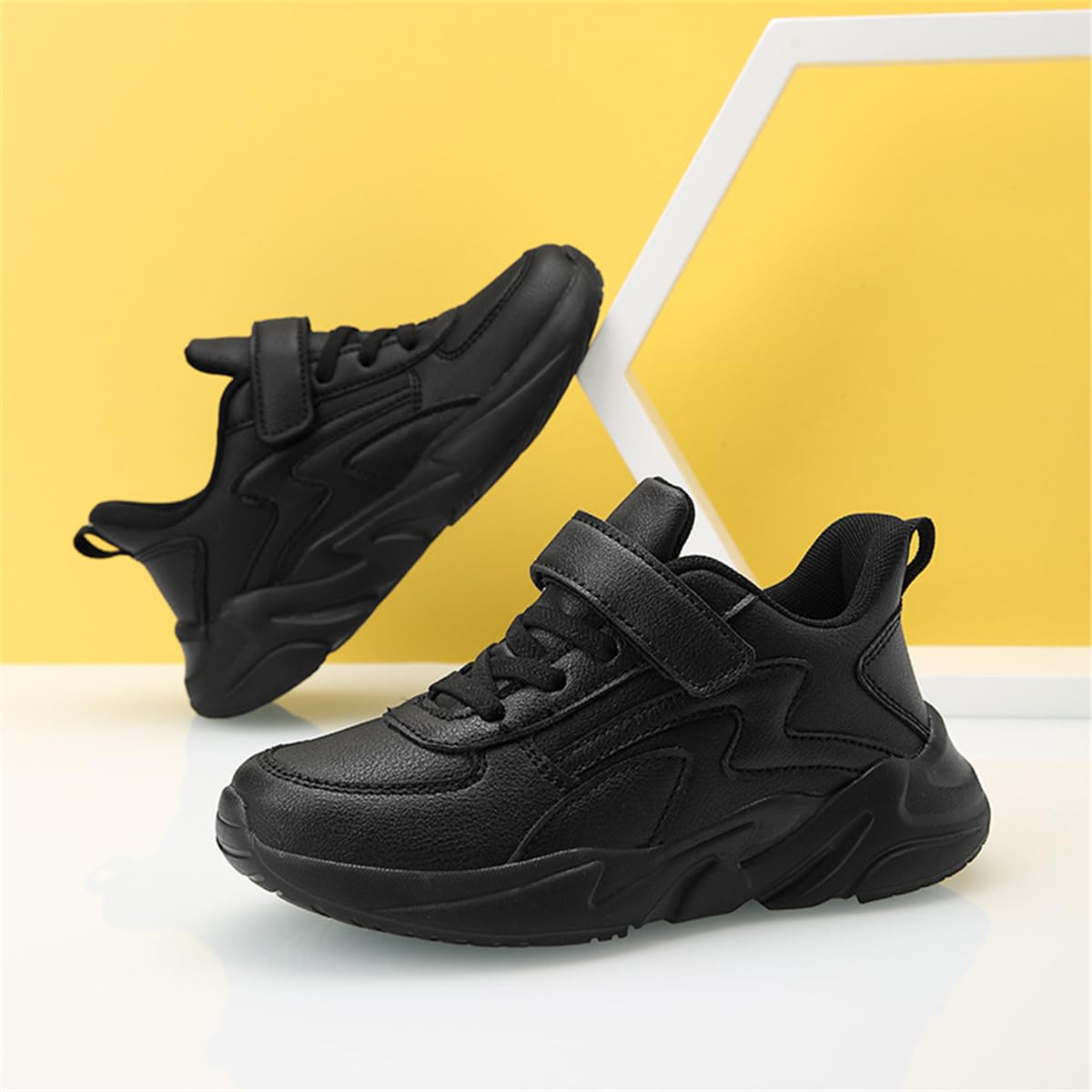 **Waterproof Leather Sneakers for Kids - Boys & Girls Winter School Shoes, Sports Running Trainers for Outdoor & Casual Wear**    **Perfect for:** School, winter activities, outdoor play, sports training, and everyday casual wear.