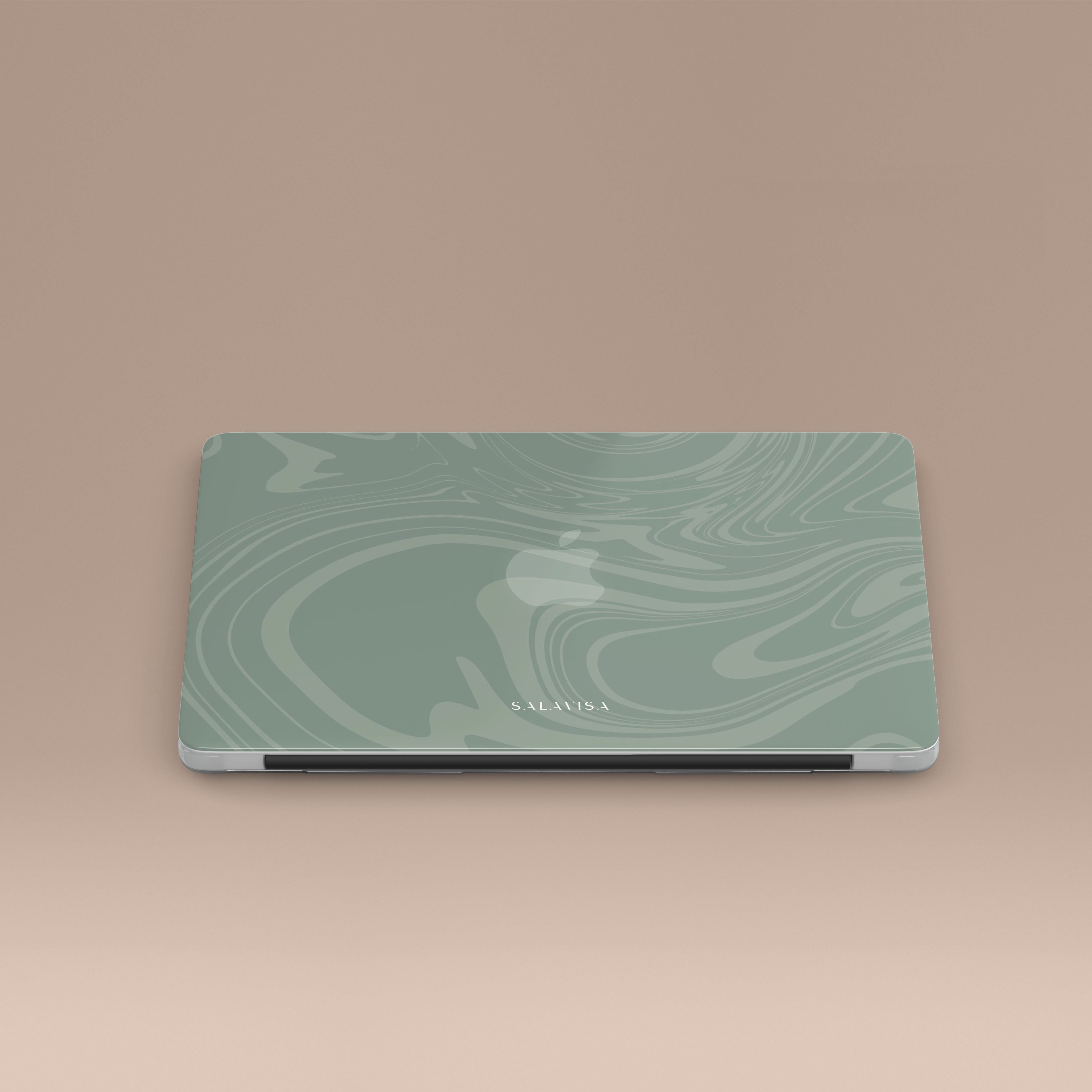 Light Green Swirl MacBook Case - Durable Protective Cover for MacBook Air/Pro - Stylish Laptop Accessory for Work, Travel & School