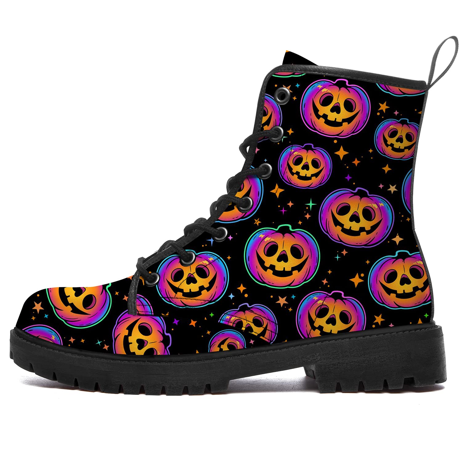 **Waterproof Anti-Slip Combat Boots for Women & Men - Halloween Lace-Up Platform Booties - Perfect for Cosplay, Parties & Outdoor Adventures**