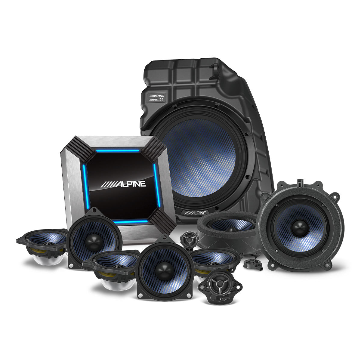 Alpine PSS TSLA 223 11 Speaker Complete Sound System Upgrade Kit for 2022+ Tesla Model 3 with Factory Base Audio - Premium Car Audio Enhancement for Road Trips & Daily Commuting