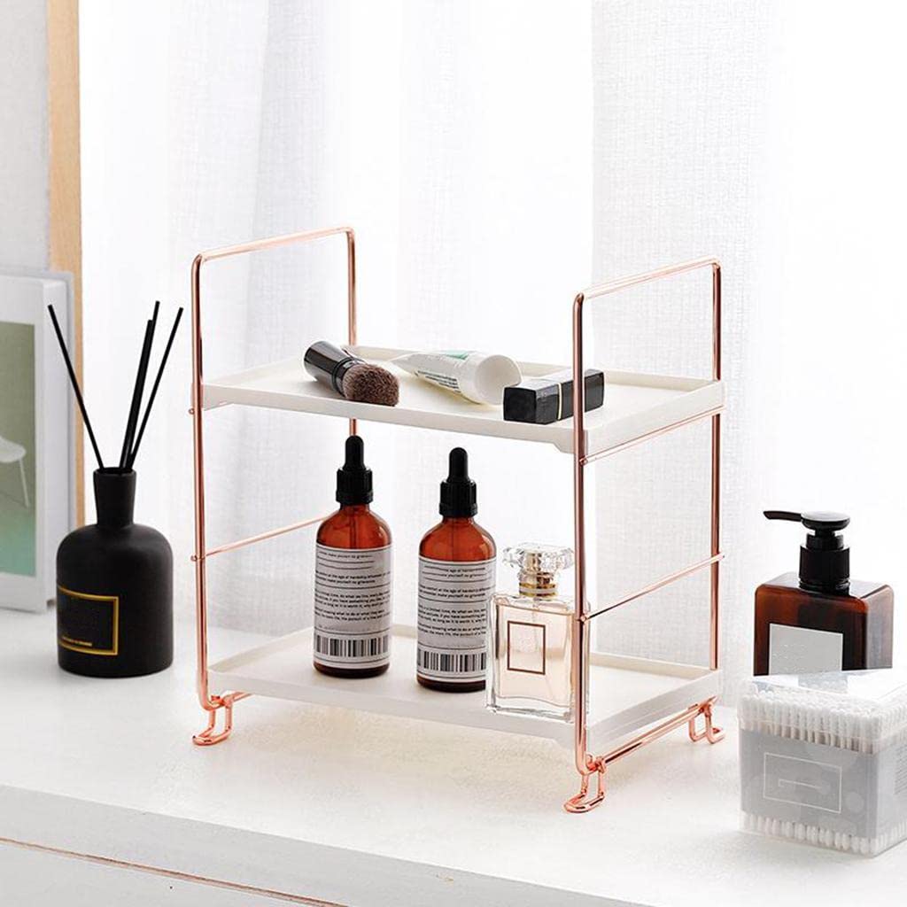 IVELECT 2-Tier Spice Rack Organizer - Golden Kitchen Shelf for Spice Bottles & Seasoning Storage - Perfect for Countertop, Pantry, and Cabinet Organization
