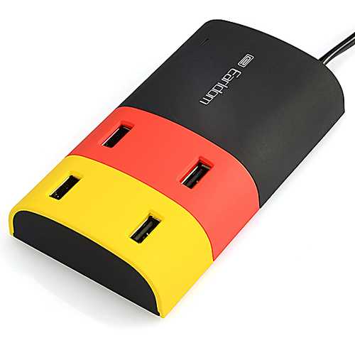 Earldom 5V 6.2A 4-Port USB Charging Hub for iPhone, iPad, Samsung - Fast Charger for Multiple Devices - Perfect for Home, Office, Travel & Car Use