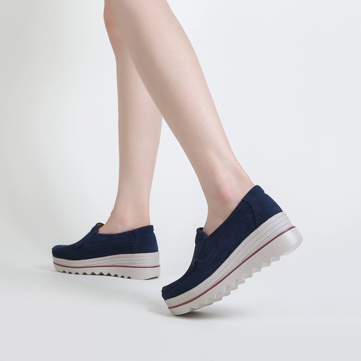 Ruiatoo Women's Slip-On Loafers - Comfortable Thick Soft Platform Shoes for Business Casual & Walking | Office, Travel & Everyday Wear