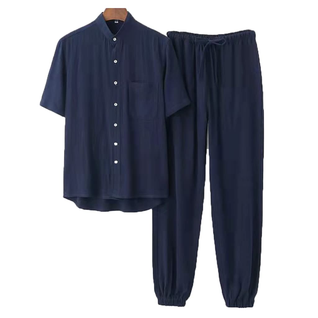 Breathable Cotton Linen Tai Chi Uniform - Traditional Chinese Kung Fu Clothing Set with Short Sleeves & Pants for Men & Women | Perfect for Martial Arts Training, Meditation & Summer Comfort