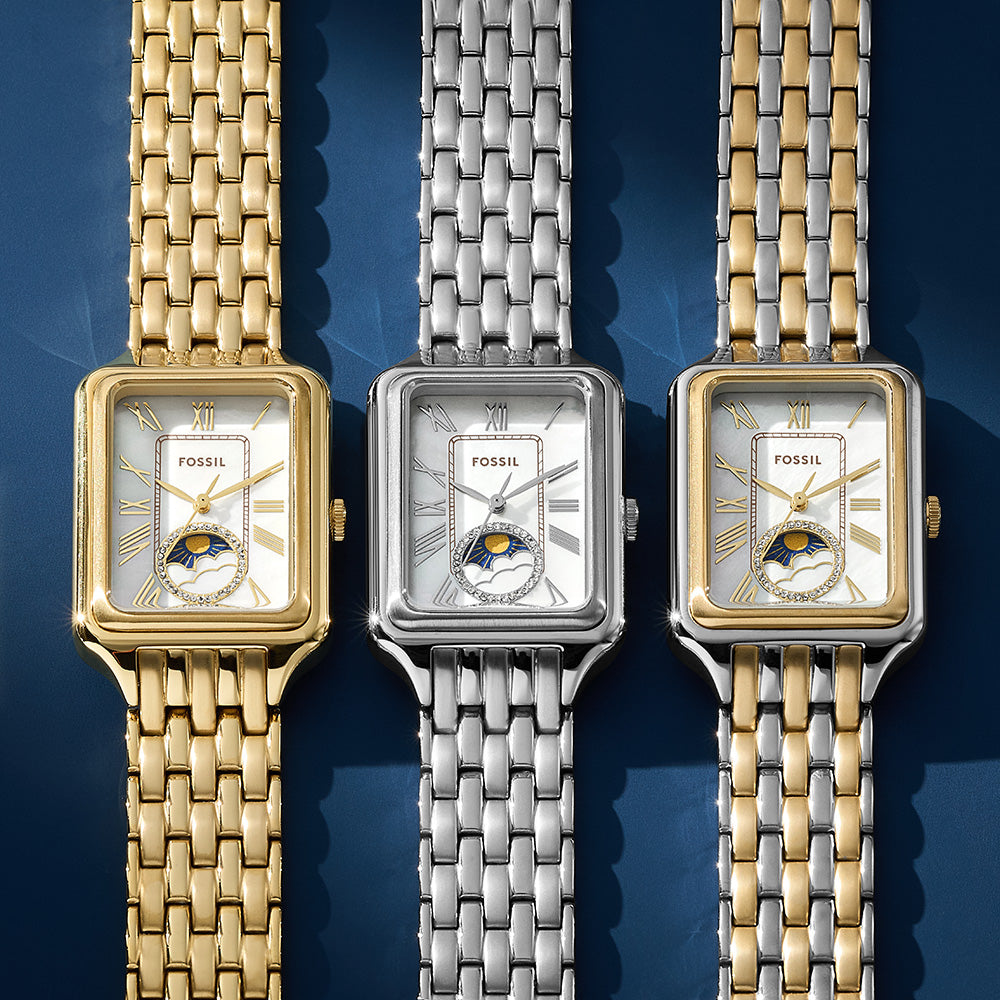 Fossil Raquel Sun Moon ES5398 Women's Watch - Stylish Analog Watch with Sun and Moon Dial for Everyday Wear & Fashion Accessories