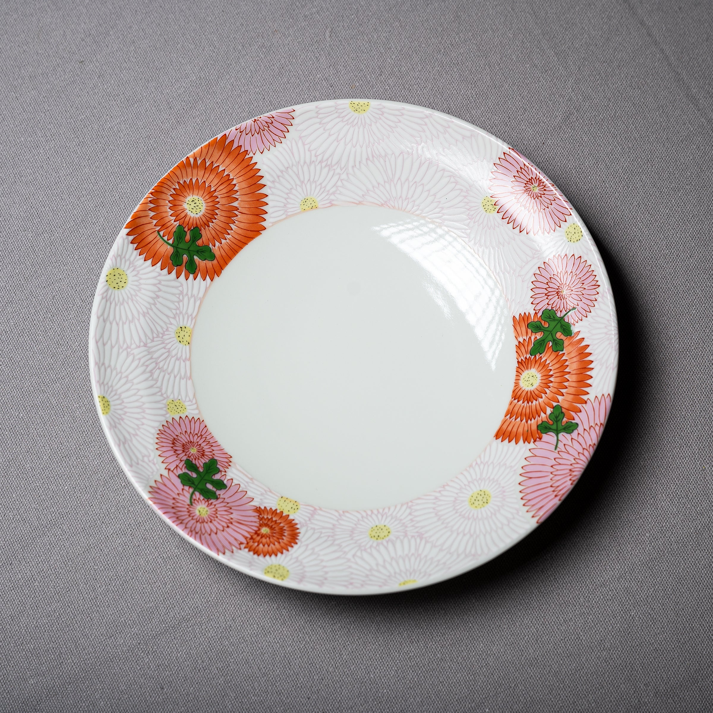 Arita Pink Chrysanthemum Premium Porcelain Plate - Japanese Fine Dining Dishware for Special Occasions & Tea Ceremonies