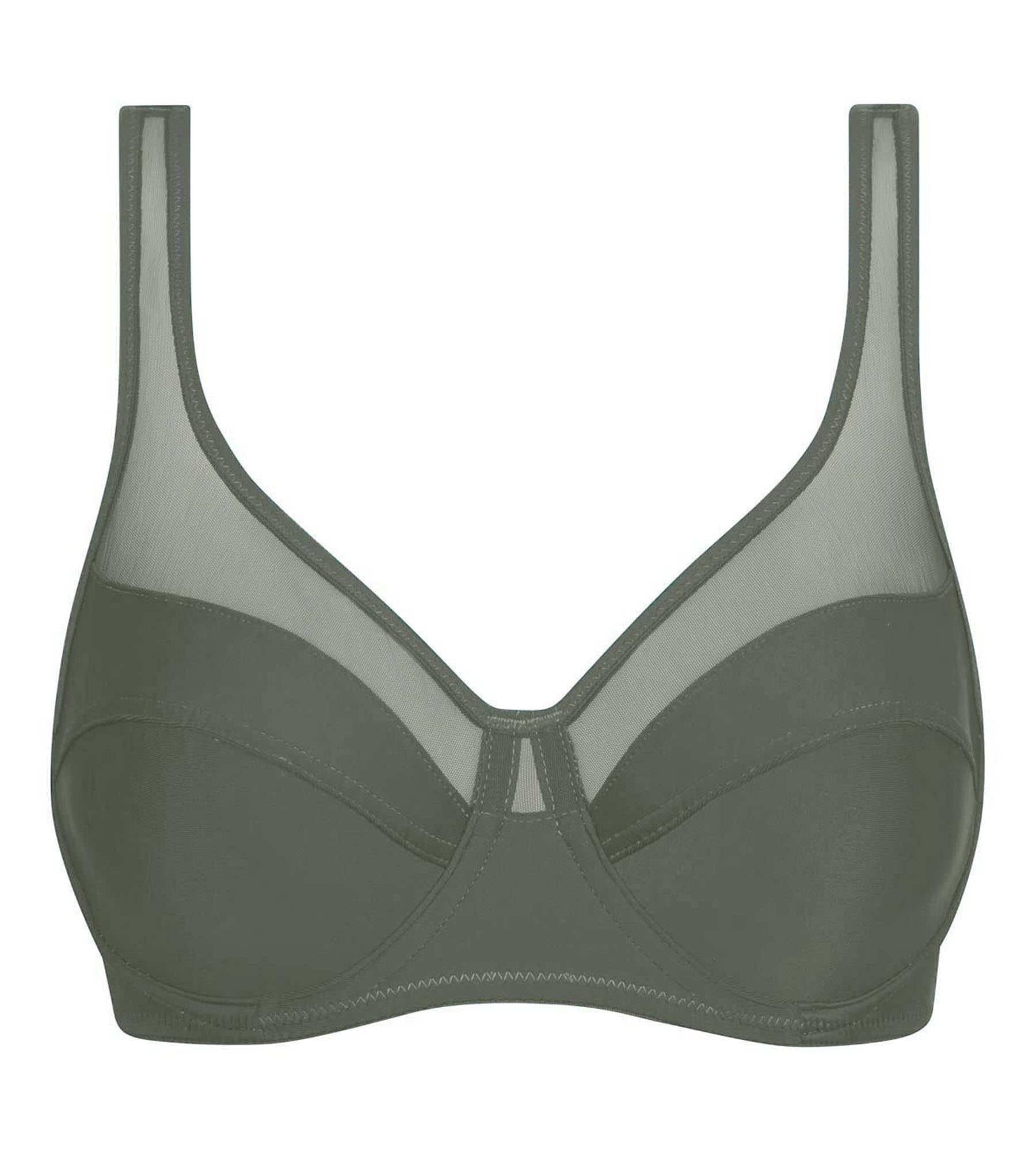 Vert Dim Generous Microfiber & Tulle Full Coverage Support Bra - Comfortable Everyday Wear for Work, Gym & Relaxation