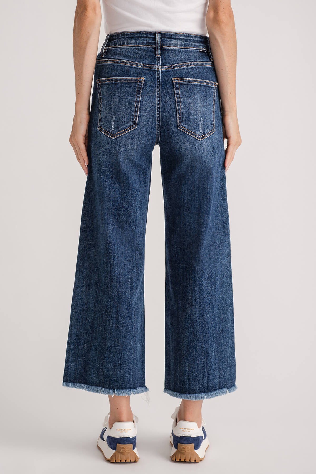 Risen Crop Raw Hem Wideleg Jeans for Women - High Waisted Distressed Denim Pants - Casual Streetwear & Boho Outfit Ideas