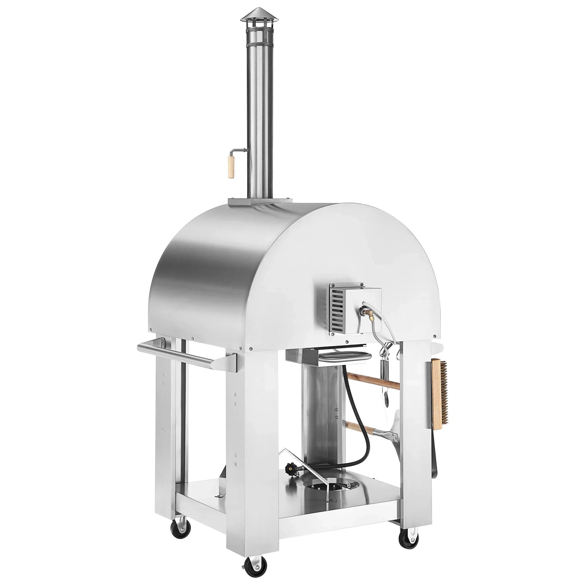Empava Stainless Steel Outdoor Propane & Wood Fired Convertible Pizza Oven - Portable Backyard Pizza Maker for Patio, Garden & Camping (Model PG03) | Perfect for Outdoor Cooking, Parties & Family Gatherings