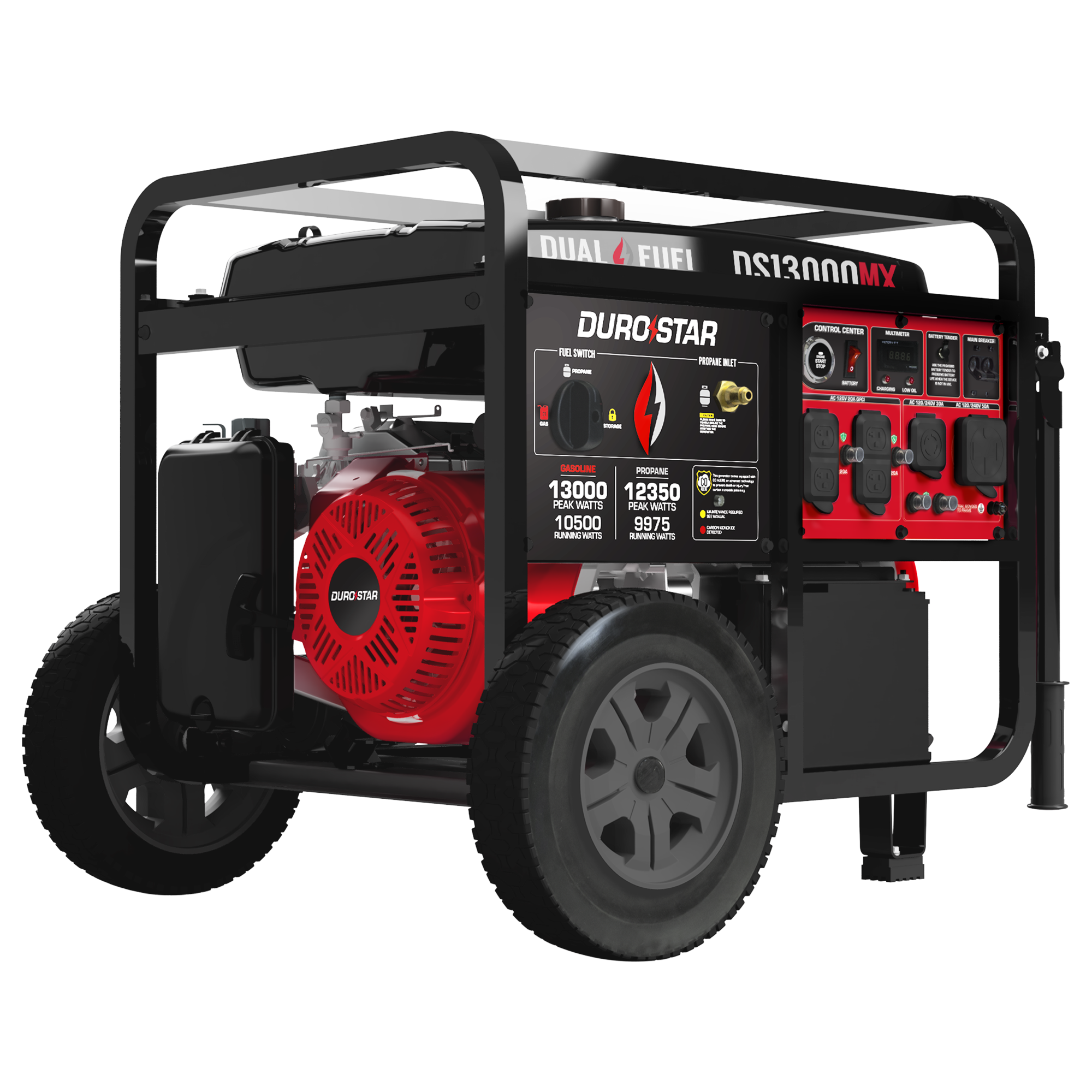 13,000W Dual Fuel Portable Generator with CO Alert - Reliable Power for Camping, Emergencies & Home Backup