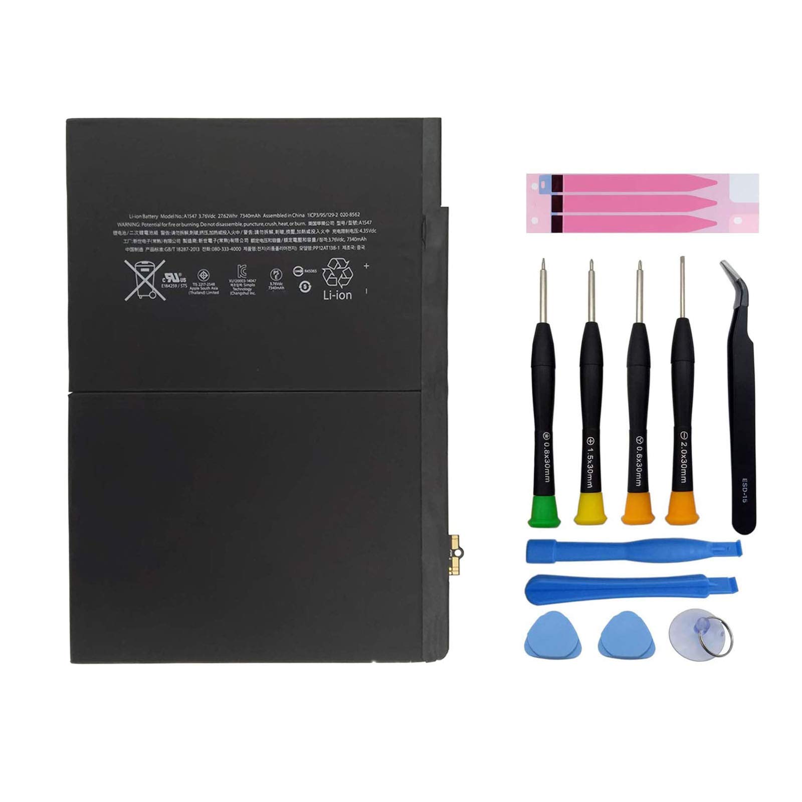 Original Title: Pattaya New Replacement Battery A1547 Compatible with A1547 iPad Air 2 A1566, iPad Air 2 A1567, iPad 6 (6th Generation) with toolkits   Optimized Title: **Pattaya A1547 Replacement Battery for iPad Air 2 (A1566/A1567) & iPad 6th Gen - Includes Toolkit - Perfect for Home, Office & Travel Use**