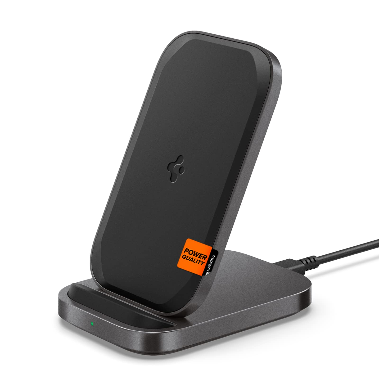 Spigen 15W Fast Wireless Charger Stand for Samsung Galaxy S25/S24/S23/Note 20/10, Z Fold/Flip 6/5/4/3 - Qi Certified Super Fast Charging Pad - Perfect for Home, Office & Nightstand Use (Adapter Not Included)