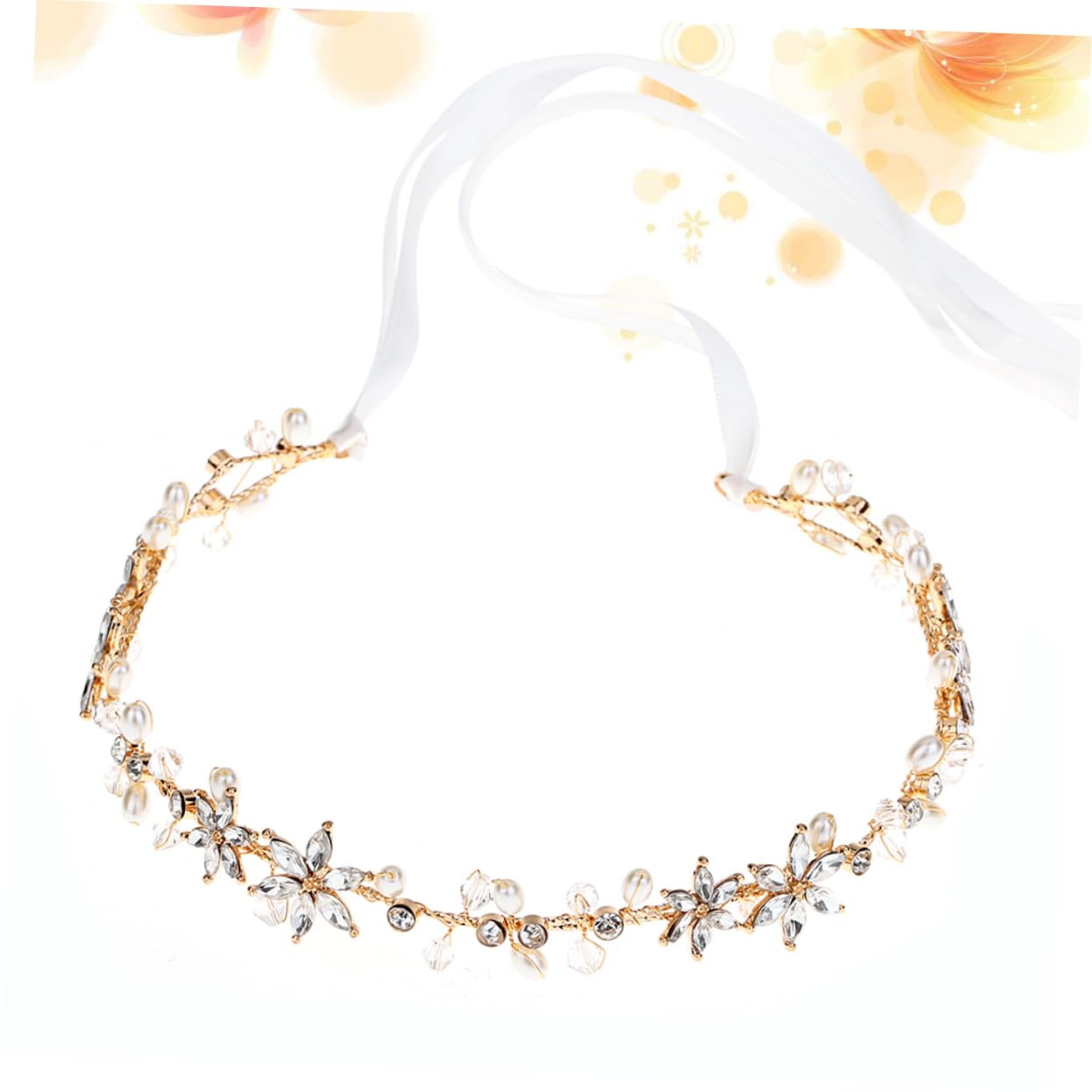 Beavorty Luxury Crystal Crown Bridal Headband - Floral Wedding Tiara for Bride, Engagement Party, Prom, Photo Shoot & Special Occasions