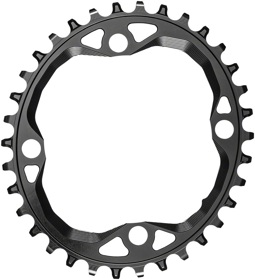 AbsoluteBLACK 34T Oval Chainring - 104 BCD 4-Bolt Aluminum MTB Chainring for 12-Speed Bikes (Black) | Perfect for Mountain Biking, Trail Riding & Performance Cycling