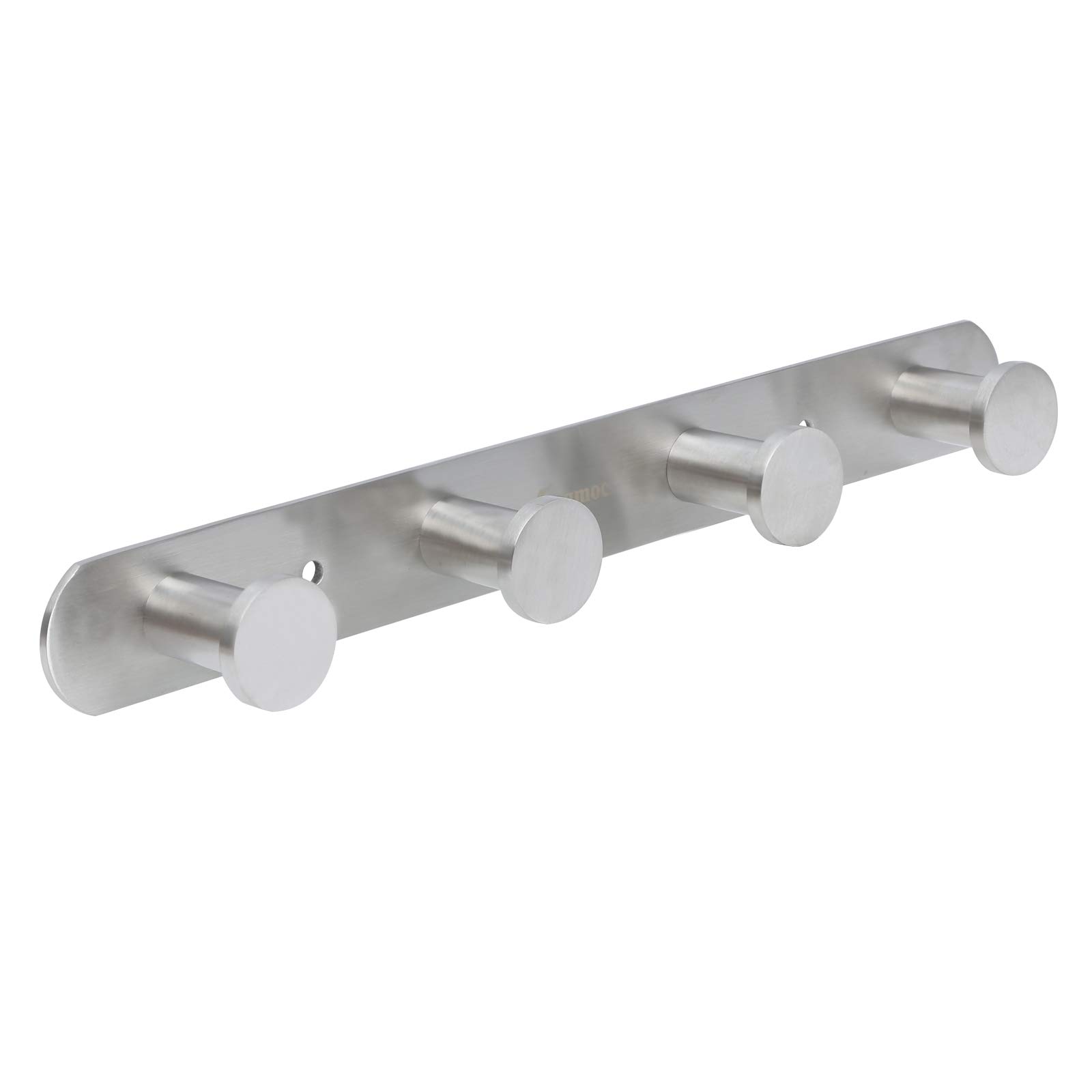 Sagmoc 10-Inch Brushed Nickel Wall Mounted Towel Hook Rack with 4 Durable 304 Stainless Steel Hooks - Perfect for Bathroom, Bedroom, Foyer, Hallway & Entryway Organization