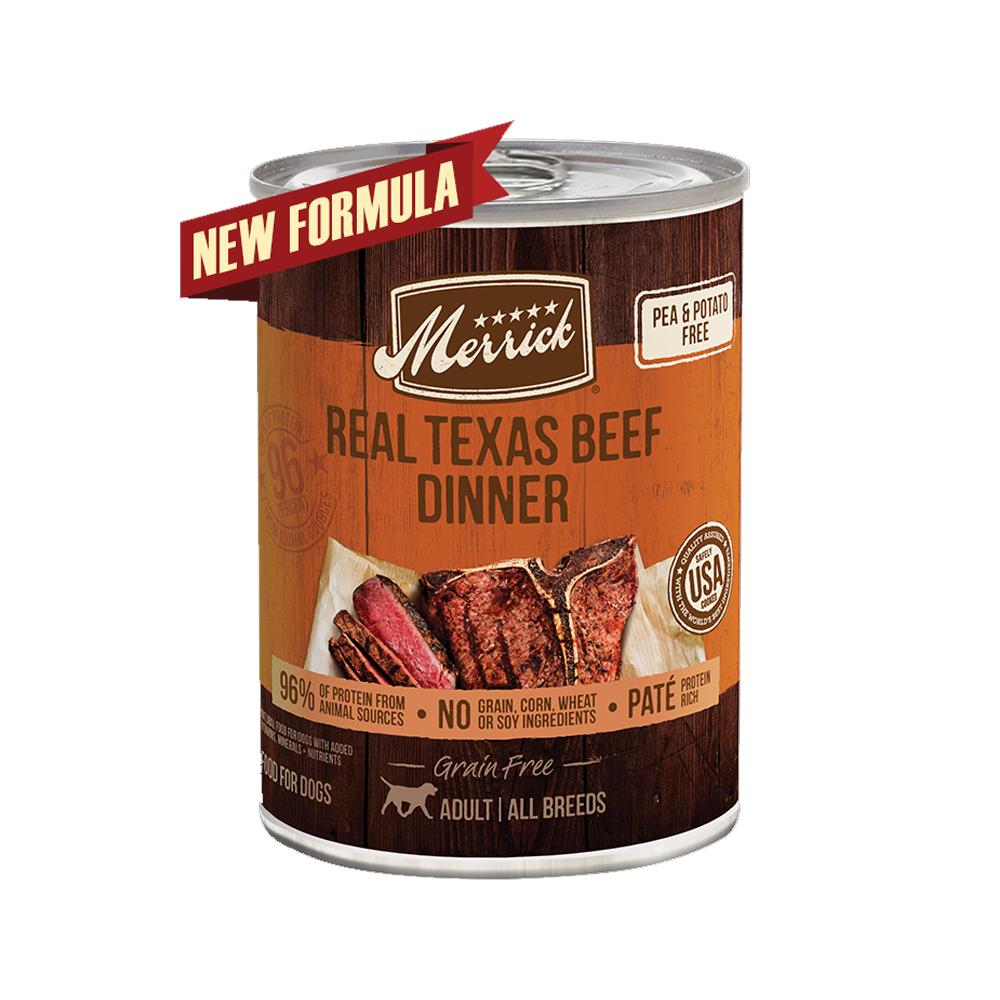 96% Grain-Free Real Texas Beef Dinner for Adult Dogs - High Protein, Natural Ingredients, Healthy & Nutritious Dog Food for Active & Senior Dogs - Perfect for Daily Meals, Training Treats & Weight Management