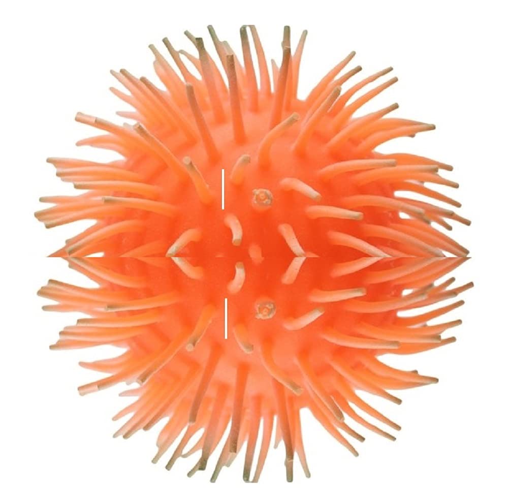 9 Inch Thick Squishy Puffer Ball Stress Relief Toy - Dual Tone Orange Color for Kids & Adults | Perfect for Anxiety Relief, Office Desk Decor, and Sensory Play
